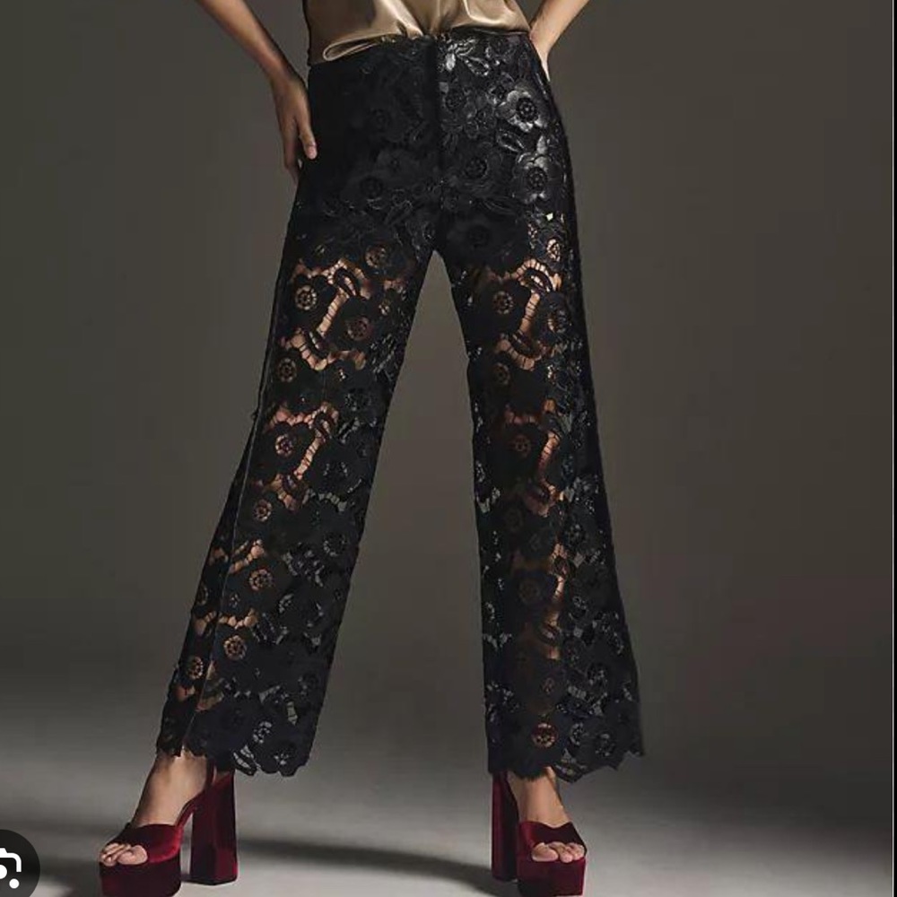 DO+BE Black Lace Wide Leg Pants